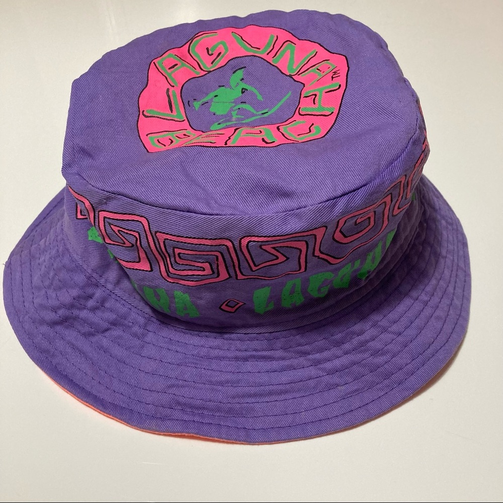 VINTAGE LAGUNA BEACH Bucket HAT Neon Colors